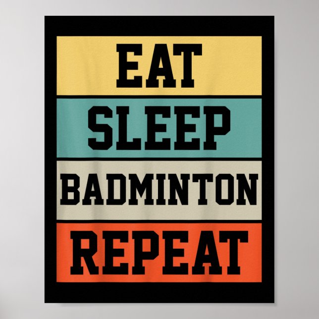 Affiche Badminton Sport Player Retro Funny Cadeau (Devant)