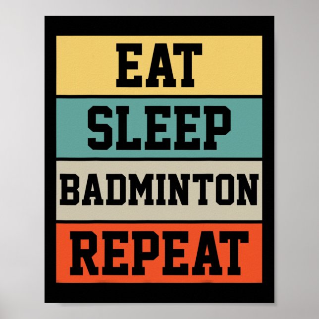 Affiche Badminton Sport Player Retro Funny Cadeau (Devant)