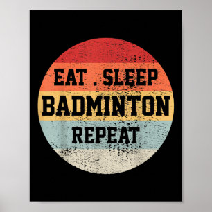Affiche Badminton Sport Player Retro Vintage Funny Cadeau