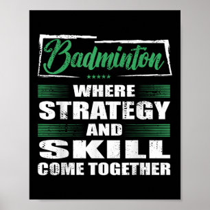 Affiche Badminton Sports Stratégie Et Compétences Se Réuni