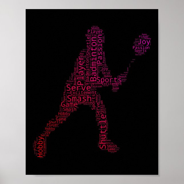 Affiche Badminton Squash Badminton Player Shuttle  (Devant)