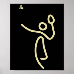 Affiche Badminton Stick Man - Shuttle Gift Idea