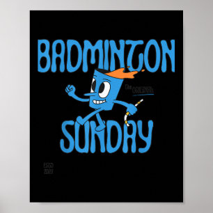 Affiche Badminton Sunday Racket Shutt Jeu Jouer