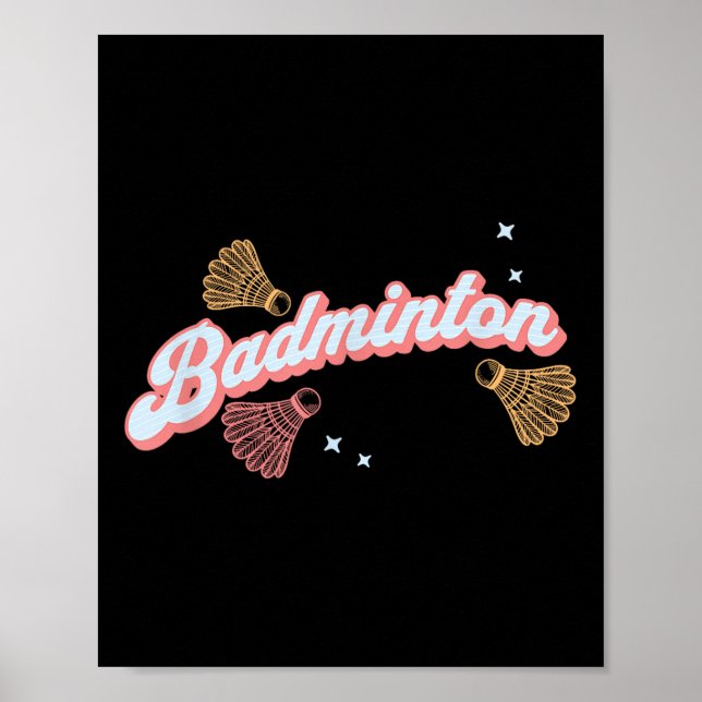 Affiche Badminton Super Et Navettes Amusants (Devant)