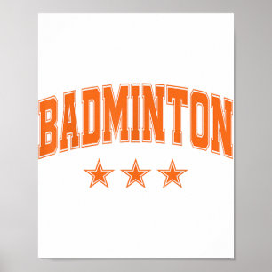 Affiche Badminton Toutes les étoiles orange Clic Retro Var