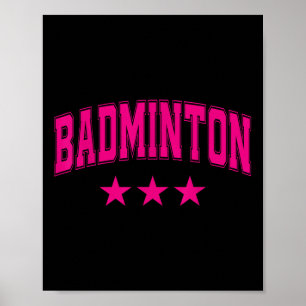 Affiche Badminton Toutes les étoiles roses Clic Rétro Univ