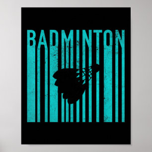 Affiche Badminton Vintage - Joueur de Badminton Rétro - Ba