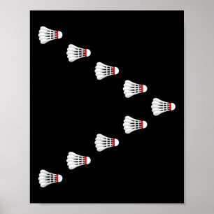 Affiche Badminton - Volants volant en formation en V
