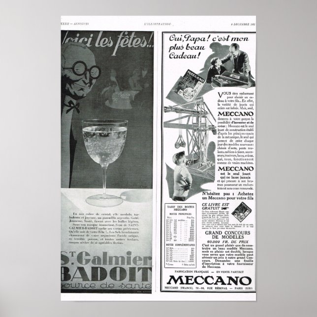Affiche Badoit, Meccano (Devant)