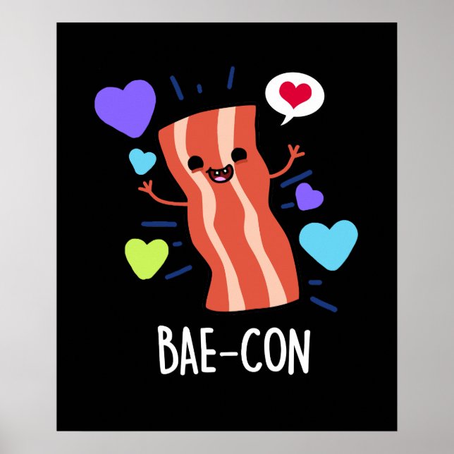 Affiche Bae-con Funny Bacon Pun (Devant)