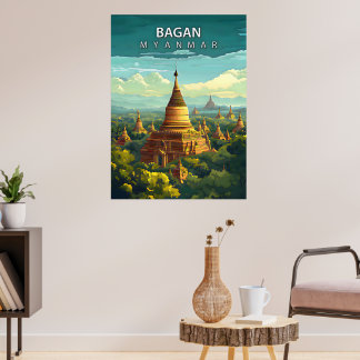 Affiche Bagan, Myanmar : Une tapisserie intemporelle