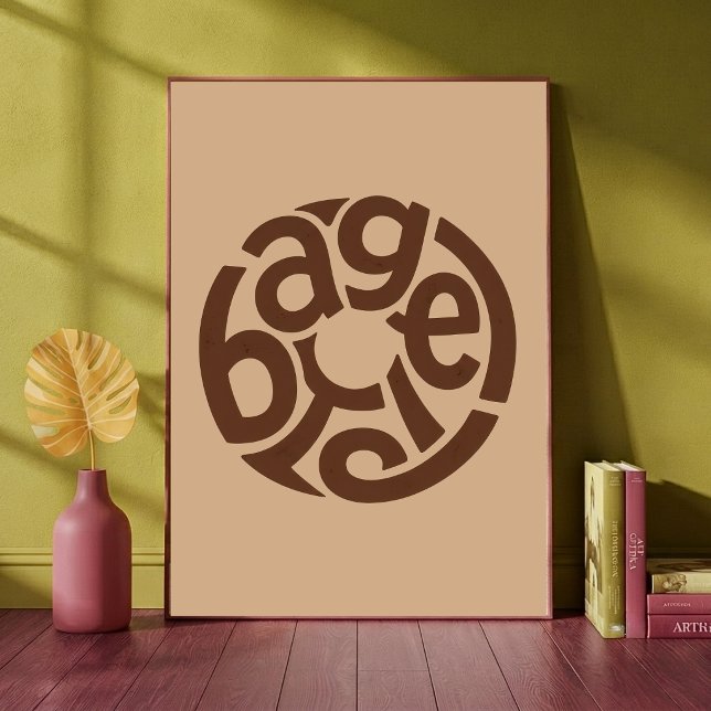 Affiche Bagel Bakery Typographic Art Cozy Kitchen Café (Créateur téléchargé)
