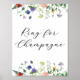 Affiche Bague de champs fleurs sauvages pour Champagne