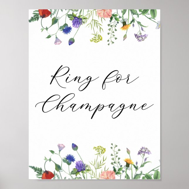 Affiche Bague de champs fleurs sauvages pour Champagne (Devant)