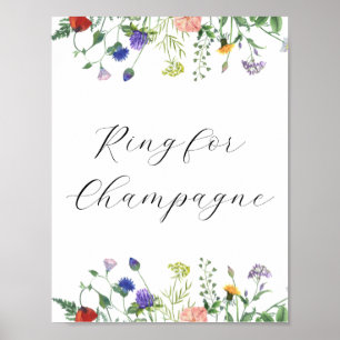Affiche Bague de champs fleurs sauvages pour Champagne