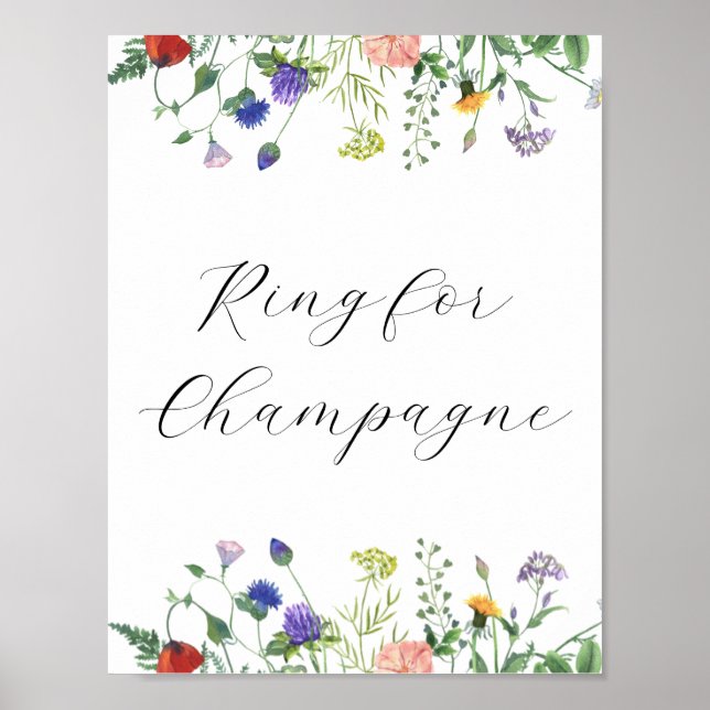 Affiche Bague de champs fleurs sauvages pour Champagne (Devant)