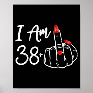 Affiche Bague de doigt du milieu 38 Plus 1 39e anniversair