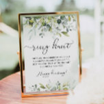 Affiche Bague de verdure chasse nuptiale jeu de douche<br><div class="desc">Eucalyptus Ring chasse jeu de douche nuptiale. Éléments correspondants disponibles.</div>