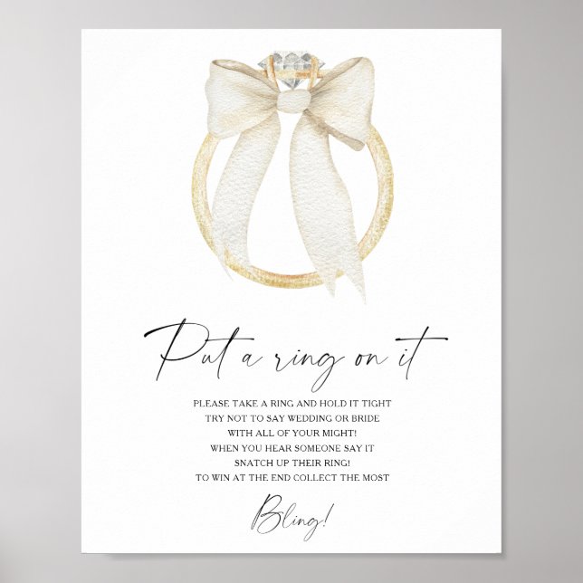 Affiche Bague douche nuptiale Mettre une bague sur le jeu  (Devant)