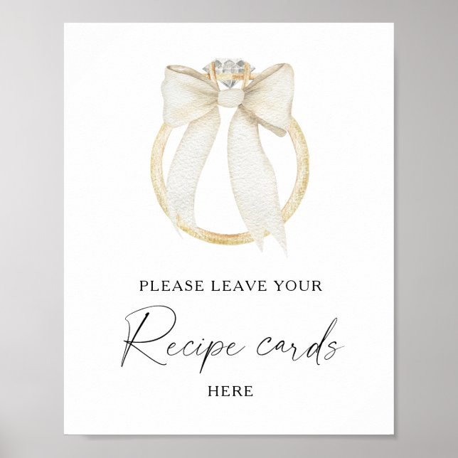 Affiche Bague en or aquarelle Cadeau de mariage (Devant)