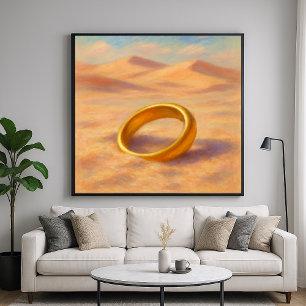 Affiche Bague Perdue - Style de peinture pastel