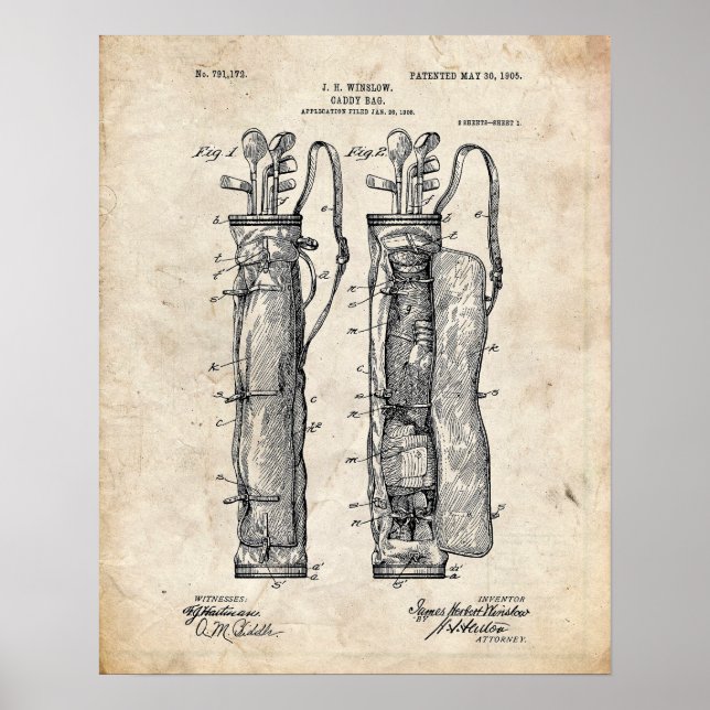 Affiche Baguette Bag de Golf Caddy (Devant)