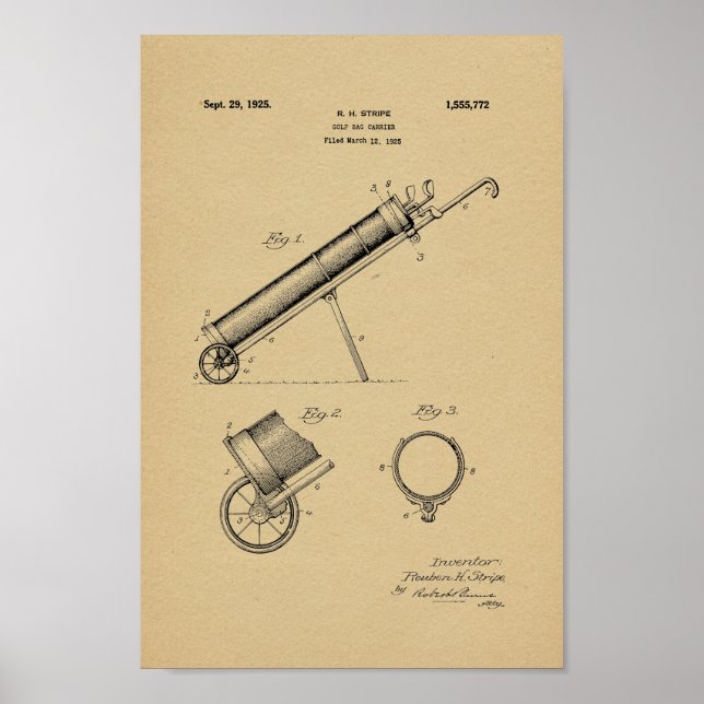 Affiche Baguette de golf Vintage 1925 Art Imprimer (Devant)