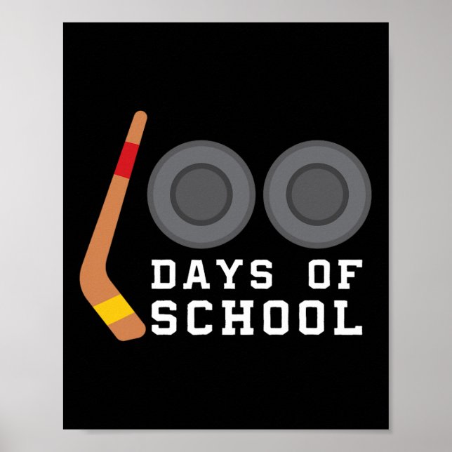 Affiche Baguette De Hockey 100 Jours D'Enseignant Garçon D (Devant)
