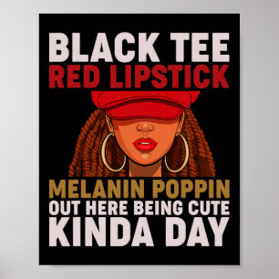 Affiche Baguette rouge à lèvres noire Melanin Poppin Histo