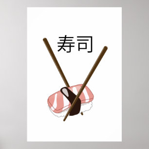 Affiche Baguettes à sushi