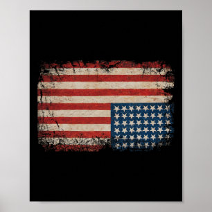 Affiche Baguettes de tambour drapeau américain drummers Us