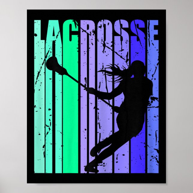 Affiche Baguettes rétros de crosse d'anniversaire Lacrosse (Devant)