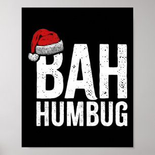 Affiche Bah Humbug. Fun Sarcastique Anti Noël vacances