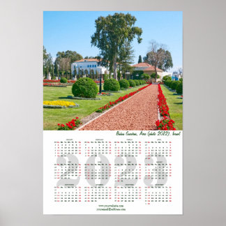 Affiche Bahai Gardens, Acre (2013). Israël. Calendrier 202