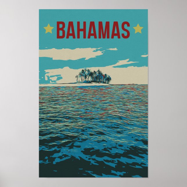 Affiche Bahamas Carribean, paysage typique Carte postale (Devant)