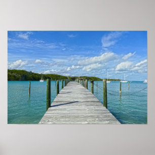 Affiche Bahamas Fishing Pier, Great Abaco Island, Bahamas