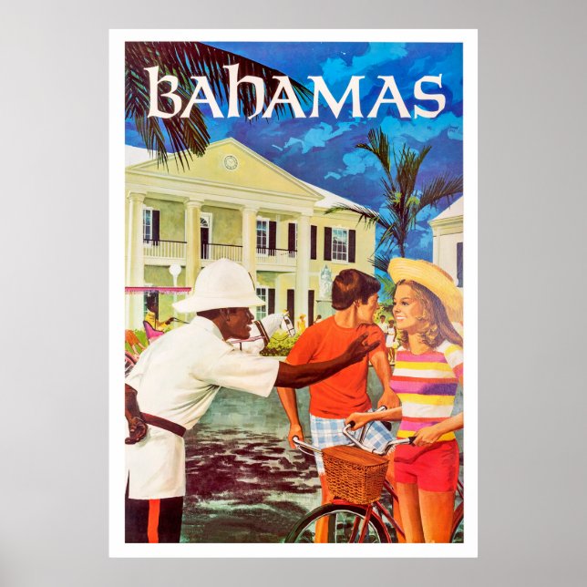 Affiche Bahamas, un policier se dirige vers un couple (Devant)