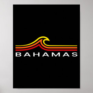 Affiche Bahamas Vagues Vintage Hommes Femmes Filles Garçon
