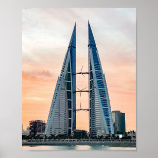 Affiche Bahrain World Trade Center 1 in Manama Bahrain
