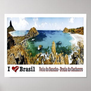 Affiche Baia do Sancho - I Love - Brazil -