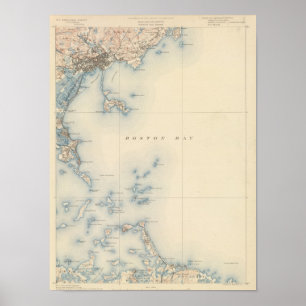 Affiche Baie de Boston, le Massachusetts