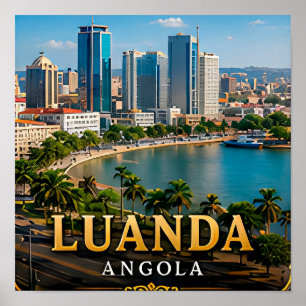 Affiche Baie de Luanda et skyline moderne angolais