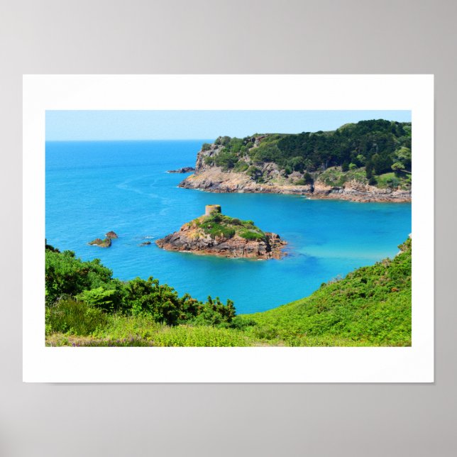 Affiche baie de Portelet, Jersey (Devant)