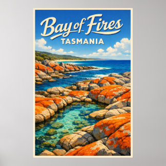 Affiche Baie des Feux Tasmanie - Voyage Ancien