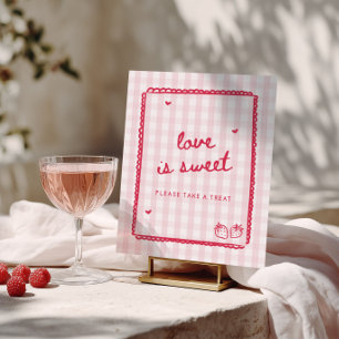 Affiche Baie en amour L'amour de la fraise est doux
