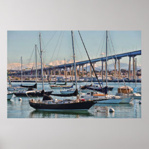 Affiche Baie et pont de San Diego