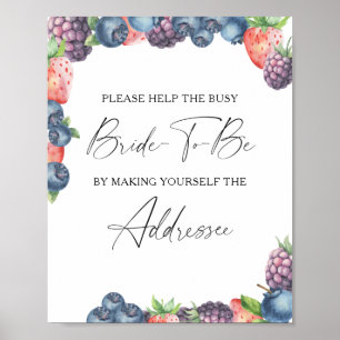 Affiche Baie sucrée - aider la mariée occupée Adresse