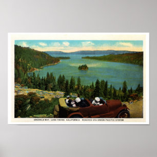 Affiche Baie verte, les années 1920 du lac Tahoe