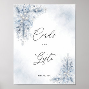 Affiche Baies blanches gelées Cartes et cadeaux de mariage