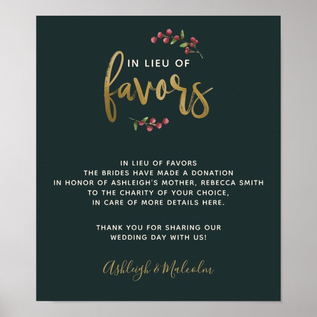 Affiche Baies D'Aquarelle En Lieu Et Place Des Faveurs Sig (Devant)